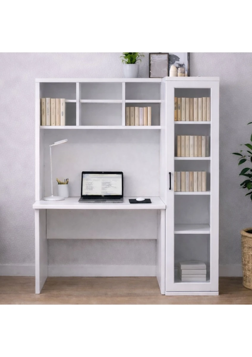 Çalışma Masası, Merisa Çalışma Masası, Cam Kapaklı Kitaplık